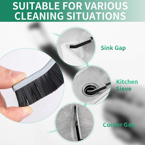 Prelady 6-Pack Hard Bristle Crevice Cleaning Brush, Best Tool for Cleaning Grout, Gaps, and Sink, Home Cleaning