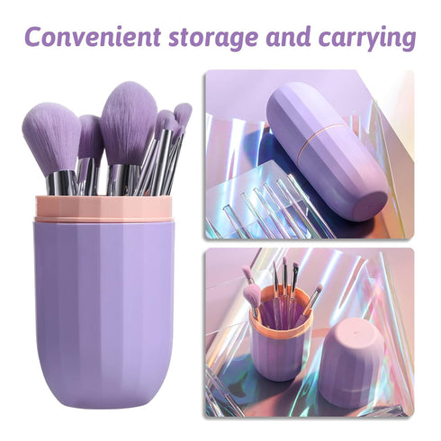 Oneleaf Makeup Brushes 10 Pcs Premium Synthetic Bristles Kit, Kabuki Foundation Blending Brushes with Crystal Handle