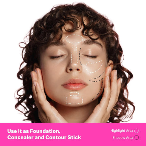 Ruby Kisses Natural Full Coverage 3-In-1 Stick Foundation, Lightweight, Long Lasting, Easy to Apply, Concealer &