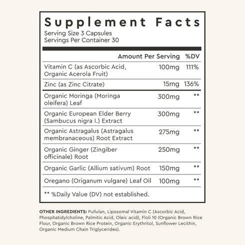 Alaya Naturals Immunity Blend, 90 Capsules, Advanced Immune Support with Vitamin C, Zinc, Elderberry