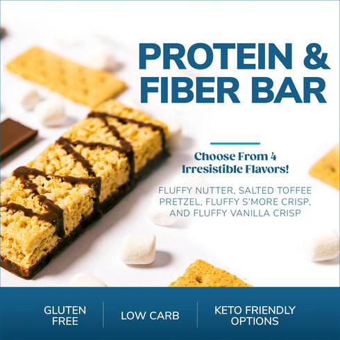 WonderSlim Protein & Fiber Bar, Salted Toffee Pretzel, 15g Protein, 7g Fiber, Gluten Free (7ct)