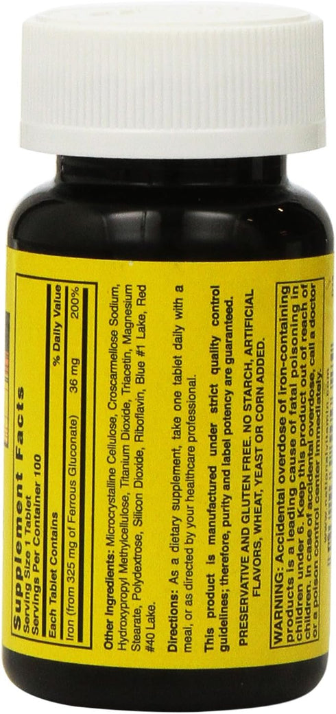 Nature's Blend Ferrous Gluconate Tablets, 100 Count