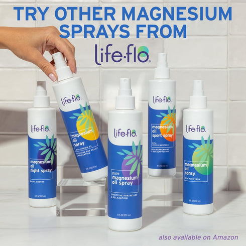 Life-flo Magnesium Oil Spray with Organic Aloe Vera - Calms Muscles and Joints, 8oz, 60-Day Guarantee