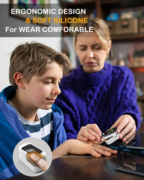 Pulse Oximeter Fingertip - Oxygen Meter with Heart Rate and Fast Spo2 Reading, TFT Screen, Lanyard