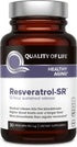 Quality of Life Powerful Anti Aging, All Natural Formula Resveratrol SR, 30 Vegicaps