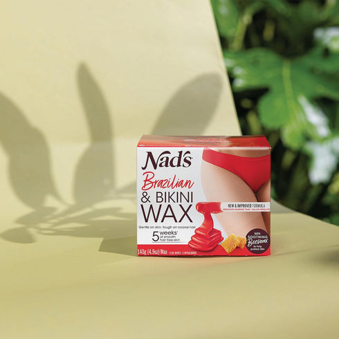 Nad's Brazilian & Bikini Wax Kit, At Home Hair Removal for Coarse Hair