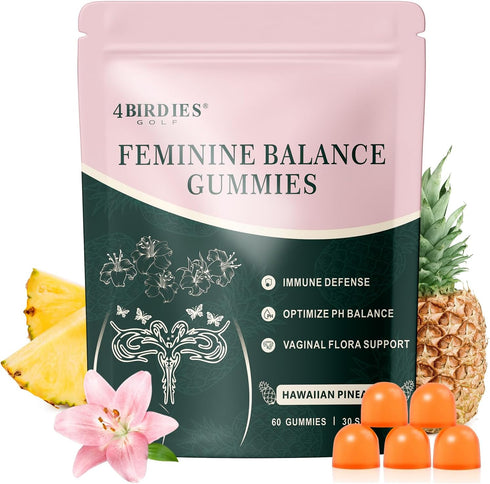 Premium Feminine Balance Gummies for Women's Health, Hawaiian Pineapple Gummies for Women