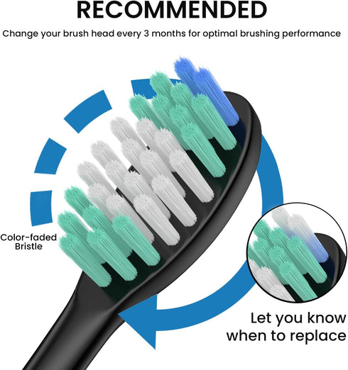 Replacement Toothbrush Heads Pack of 5 Compatible with AquaSonic Black Series, Vibe Series, Black Series Pro