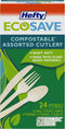 ECOSAVE Heavy Duty Assorted Cutlery, White, 24 Count, Pack of 1