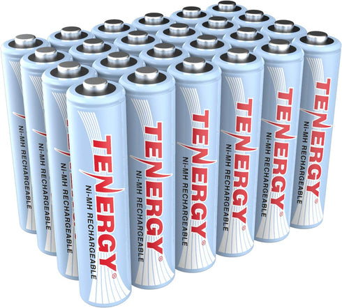 Tenergy AAA Rechargeable Battery, High Capacity 1000mAh NiMH, 24 Pack