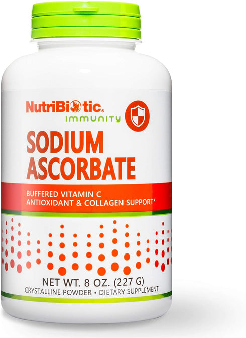 NutriBiotic Sodium Ascorbate Buffered Vitamin C Powder, 8 Oz | Vegan, Non-Acidic Immune Support & Antioxidant Supplement