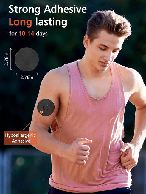 20 Packs Freestyle Libre 3 Covers, Adhesive Patches for Glucose Sensor, Pre-Cut Back Paper, Long Lasting for 10-14 Days