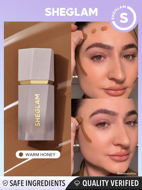 SHEGLAM Sun Sculpt Liquid Contour Stick - Cool Toned, Long Lasting Cream Bronzer, Warm Honey