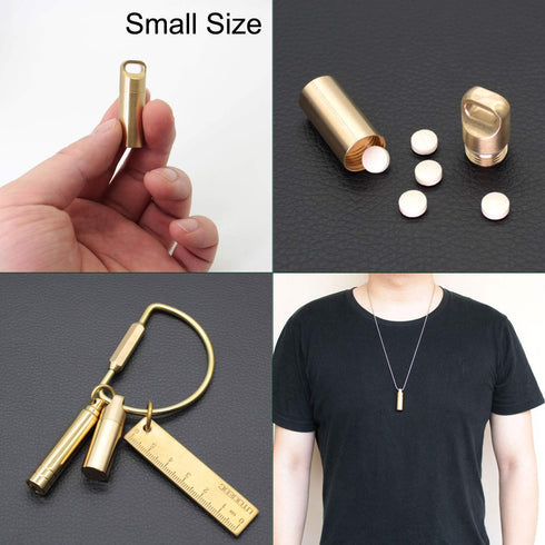 3 Air-Tight EDC Accessory Case, Pill Fob Capsule Keychain, Waterproof Match Case, Battery Holder, Outdoor Survival