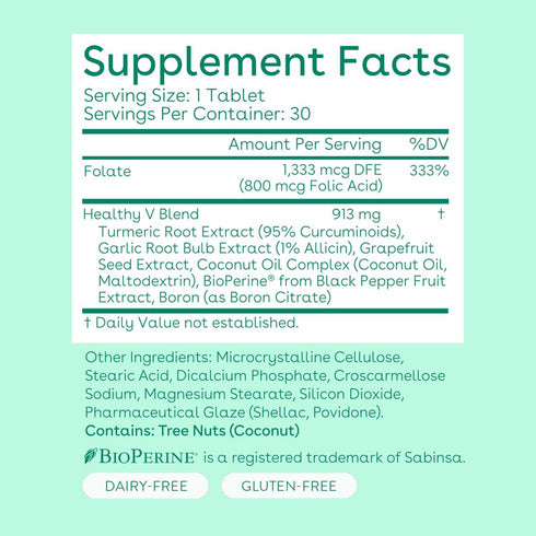 Love Wellness Women's Vaginal Health Supplement, Healthy V Vitamin | Maintains pH Balance, Gut Health & Supports Immunity | Feminine Balance of Candida Yeast with Turmeric & Coconut Oil | 30 Tablets