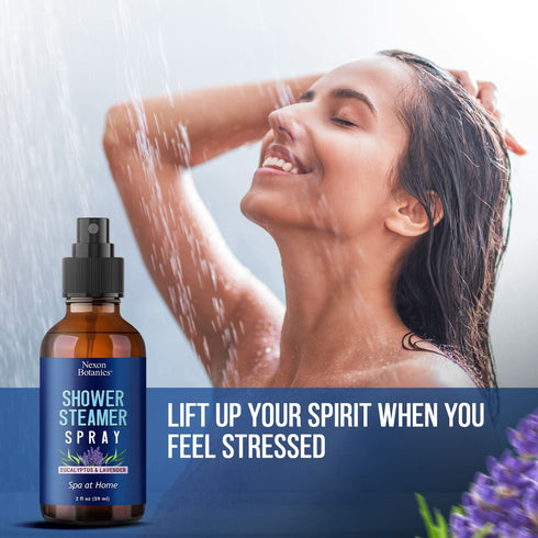 Nexon Botanics Eucalyptus & Lavender Shower Steamer Spray, 2 fl oz - Aromatherapy, Mood Enhancer, Instant Deodorizer