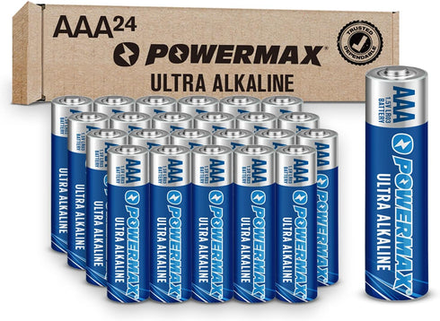 Powermax AAA Batteries, 24 Count, Ultra Long Lasting Alkaline with 10-Year Shelf Life