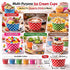 Worlds 8oz 50 pack Paper Ice Cream Cups Polka Dot Paper Yogurt Cups Mix