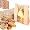 THNIOI 200 Pcs Paper Bread Bags, Large Kraft Bakery Bags for Biscuits and