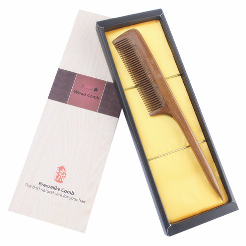 Sandalwood Fine Tooth Comb - Natural Aroma Wooden Tail Comb for Women, No Static