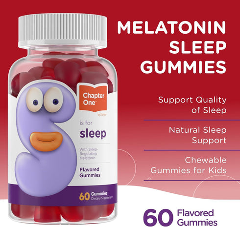 Zahler Chapter One Sleep Melatonin Gummies for Kids & Adults - 60 Flavored Gummies, 2.5 mg Melatonin