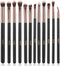 MSQ Eye Makeup Brushes Set, 12pcs Rose Gold Eyeshadow Brushes with Soft Synthetic Hairs & Real Wood Handle for