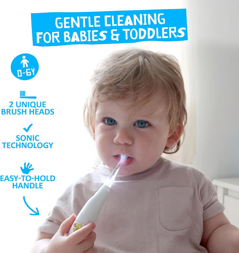 Jack N' Jill Tickle Tooth Toddler Toothbrush & Toothpaste Set, Organic Fruit Flavor for Tiny Teeth
