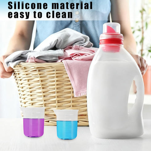 LUSTRIB 6 100ml Pcs Silicone Laundry Measuring Cup, Soft Laundry Detergent Cup, No-Clean Design Silicone Laundry