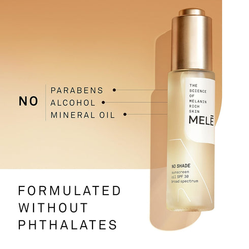 Mele Sunscreen Oil No Shade SPF 30 for UV Protection, Blends In Without a Trace (1 oz)