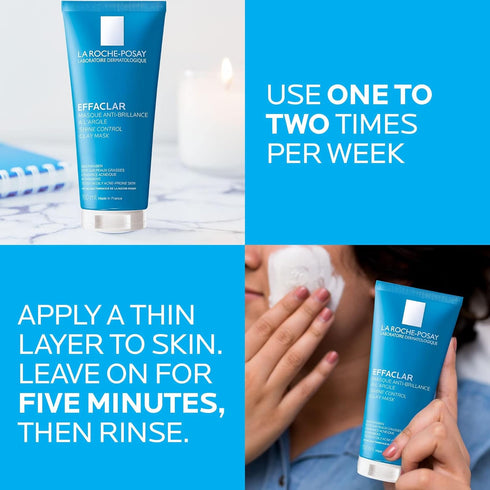 La Roche-Posay Effaclar Clarifying Clay Face Mask for Oily Skin, Unclogs Pores