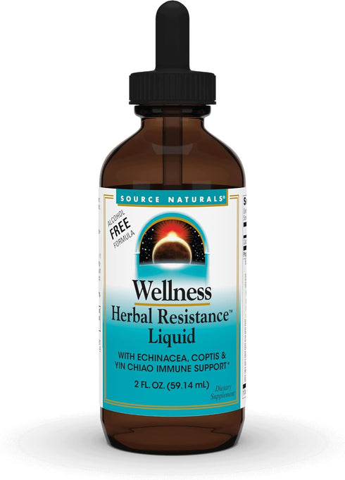 Source Naturals Wellness Herbal Resistance Liquid with Echinacea, Coptis, and Yin Chiao,