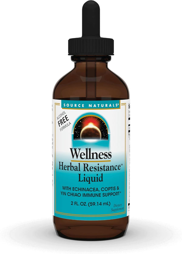 Source Naturals Wellness Herbal Resistance Liquid with Echinacea, Coptis, and Yin Chiao,