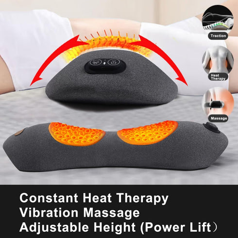Zhaotingrui 3 1 in Back Massager, Electric Lumbar Support Pillow Heat Vibration Massage Lower Back Spine Decompression