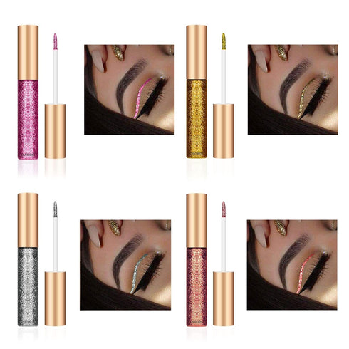Ownest 10 Colors Liquid Glitter Eyeliner, Waterproof Shimmer Sparkling Eyeshadow, Long Lasting Metallic Glitter - 10pcs