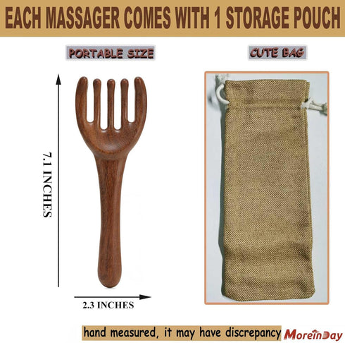 Wooden Scalp Massager, Foot Massage Tool, Massage Comb for Gua Sha - Sandalwood