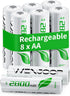 WENJOOP Rechargeable AA Batteries 8Pack, 2800mAh High-Capacity, NiMH, Double A Battery, Long-Lasting, AA