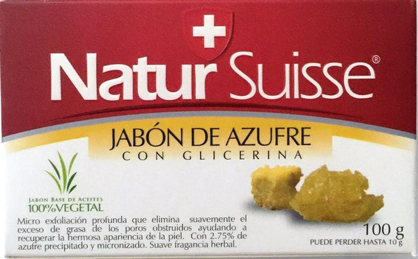Natur Suisse Jabon De Azufre Sulfur Soap, 3.5 oz. with Glycerin
