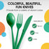 Exquisite Disposable Green Plastic Knives, 50 Pcs Heavy Duty Cutlery, Green Plastic Silverware