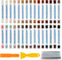 Ovrilossa 30 2 Wood Filler Sticks, Colors Wood Repair Wax Crayons with Scrapers, Touch Up Wax Sticks Repair Kit