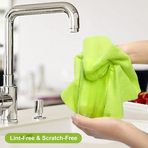 80 Pack Microfiber Cleaning Cloth, Reusable Tear-A-Towel Roll, 11.5"x11.5", Lint Free Cleaning Rags for Kitchen, Car