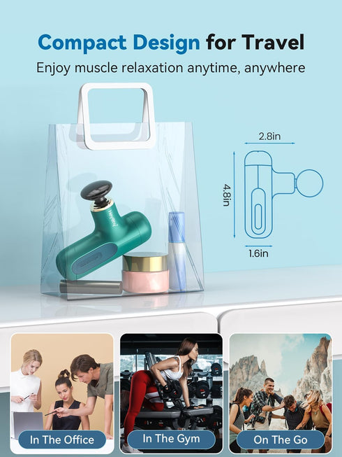 HEYCHY Super Mini Massage Gun, Percussion Deep Tissues Muscle Massager, Compact Sports Travel Massage Gun, Portable