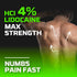 Maximum Strength Pain Relief Numbing Cream with Lidocaine - Fast-Acting Topical Rub for Muscle & Joint Pain