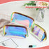 Holographic Makeup Bag, Iridescent Cosmetic Pouch, Clear Waterproof Portable Travel Toiletry Organizer Bag for Women