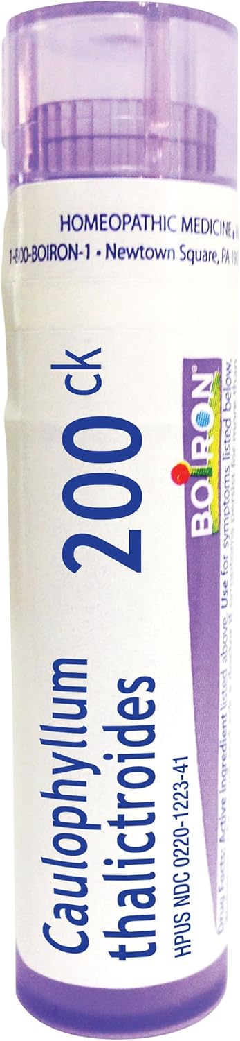 Boiron Caulophyllum thalictroides 200ck - Homeopathic Medicine for Menstrual Cramps, 80 pellets, 1 Count