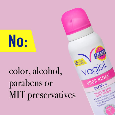 Vagisil Multipack 20 Odor Block for Women, Daily Intimate wash, Feminine Wipes, and Dry Wash Deodorant Spray