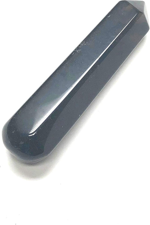 60MM All Natural Gemstone Crystal Wand (2"+) with Velvet Pouch - Smoky Quartz