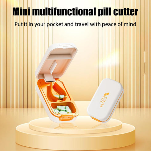 Hafigigi Pill Cutter Splitter for Small or Large Pills with Safety Lock - Accurate and Easy Travel-Friendly Design