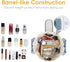 Barrel Drawstring Makeup Bag Large Cosmetic Bag Make up Bags Toiletry Organizer for Women (Greyish Blue) (Patent Pending)