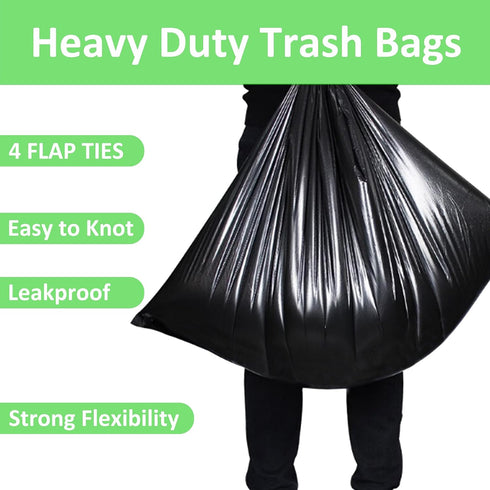 Joylake 40-45 60 Count 1.2 4 40-45 Gallon Heavy Duty Trash Bags Mil with Innovative Flap Ties | Compatible