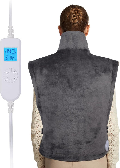 Ambershine XXXL King Size Neck & Shoulder & Back Heating Pad - 26"x35" with 10 Temperature Settings & 4 Auto-Off